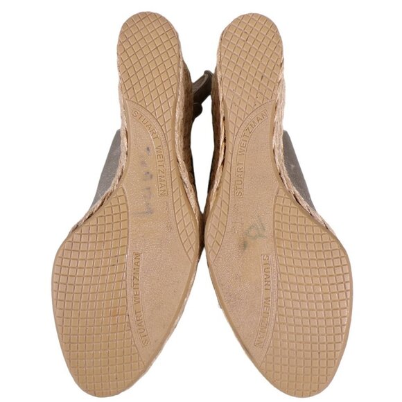 NEW Stuart Weitzman Peep Toe Fiesta Espadrille Wedge Sandals Size 9.5M #506 - Picture 7 of 8